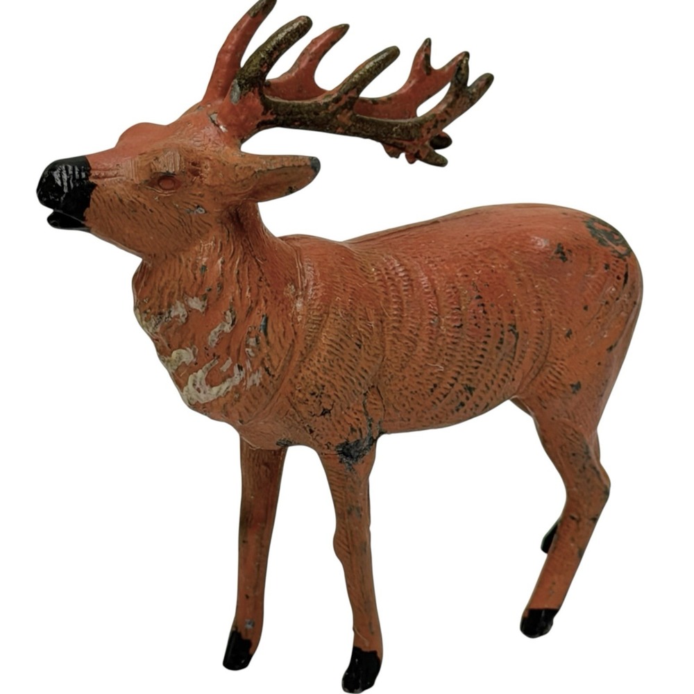 Vintage Elk Deer Reindeer Cast Iron Metal 3.25" Figurine Painted #473/2 Japan